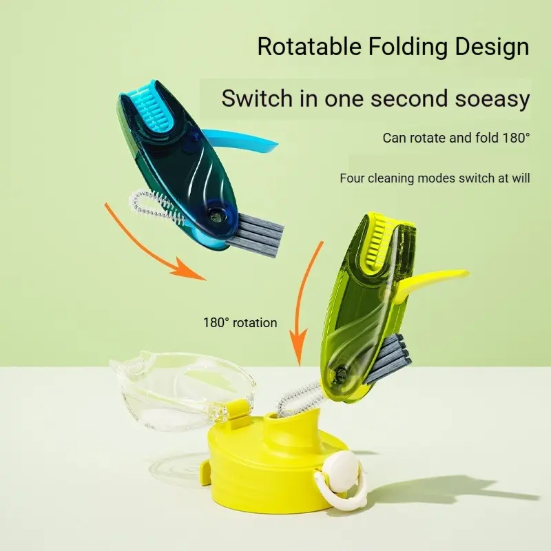 4-in-1 Cup Lid Cleaning Brush Multipurpose Crevice Tool for Water Bottles Mugs Gaskets & Gaps Bottle cleaner baby Soft Bristle