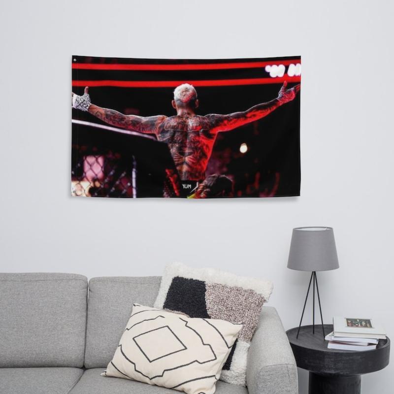 Charles Oliveira Inspired Room Flag, Motivational Wall Decor, Hard Work and Dedication, Inspirational Gift Cotton Decorative