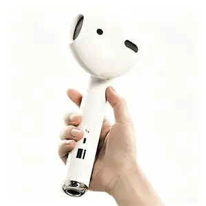 2026 New Wireless Earphone Shape Speaker, USB Charging Support Microphone FM Radio TF Card Wireless Loudspeaker, 360° Stereo HiFi Sound Portable Speaker, Audio, Smartphone, Chargeable