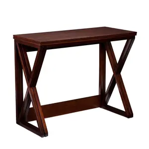 360 stand 46 in. Brown Solid Wood A-Frame Console Table - Wood Rectangular Table with A-Frame Legs, Full Assembly, Mid-Century Indoor Furniture Piece