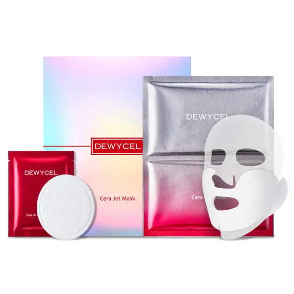 DEWYCEL Cera Jet 3-Step Mask | Ceramide & 7 Hyaluronic Acid  |Tranexamic Acid & Glutathione for Brightening Care | Deep Moisture & High Nourishing for Dry Skin | Korean Skincare | 1.76 oz (50g) × 5ea