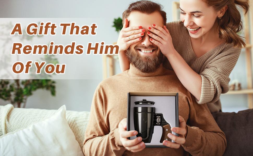 Pukomc Coffee Mug with Rotatable Wooden Handle Gift Boxes, Ceramic Leak-Proof and Scalding-Proof Cup, 16 Ounces Beverage Drinkware Glass Reusable Reuse Tumbler Washable, Best Gift Ideas for Men, Boyfrieds Gifts, Men Gifts