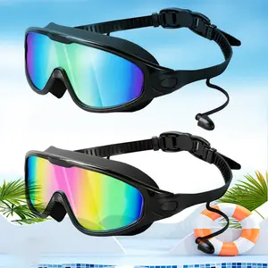 Swim Goggles 2pc for Adult Men Women, Anti-fog UV Protection No Leak 180° Wide View Clear Vision Pool Goggles