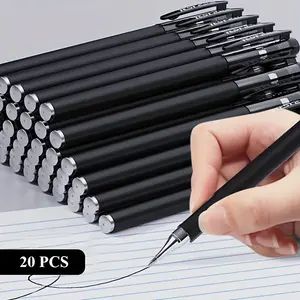20 Pieces of 0.5mm Black Ballpoint Pens For School Students Or Office Use, Business Signature Pens, Office Student Test Pens, Ballpoint Pens