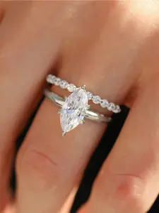 925 Silver Sparkling Zircon Ring for Women – Elegant Style