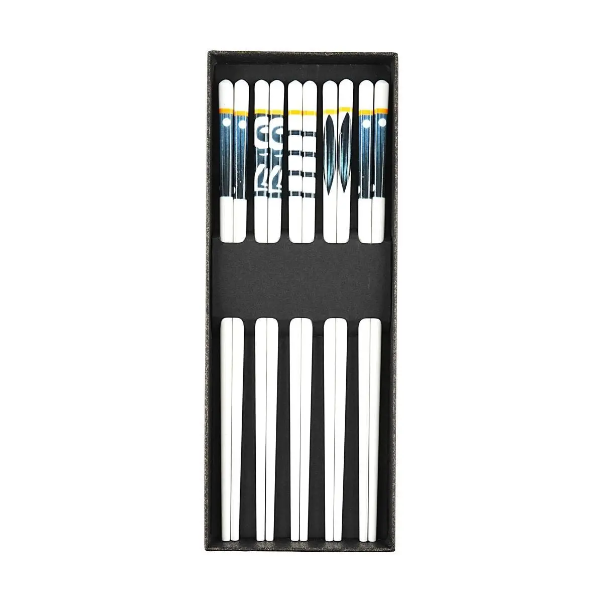 Golden Lion Japanese Ceramic Chopsticks Set - Durable, Moisture-Proof, Easy Clean, 5 Pairs