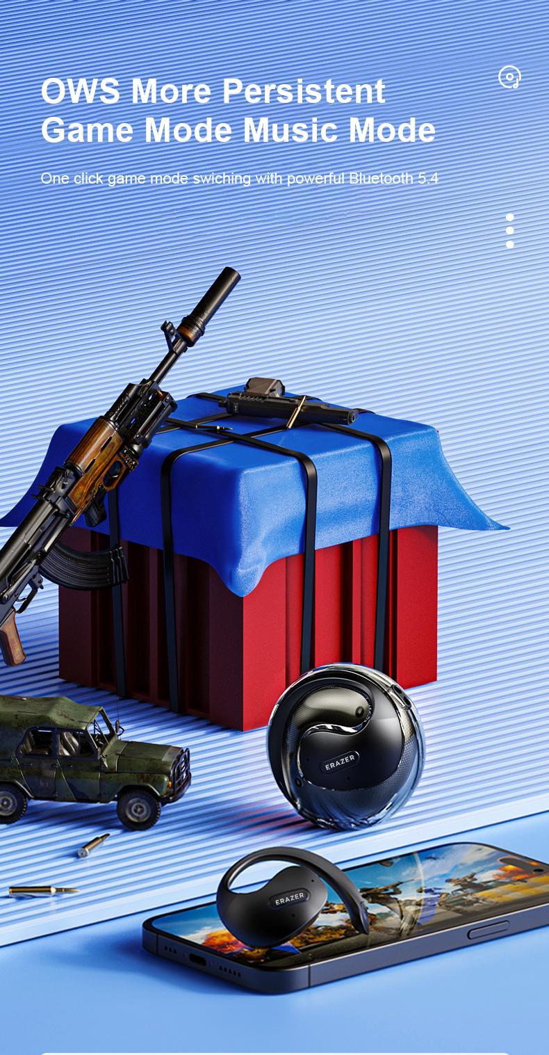 ERAZER X15 Pro Over the Ear Wireless Earbuds – Beige, Black, Purple