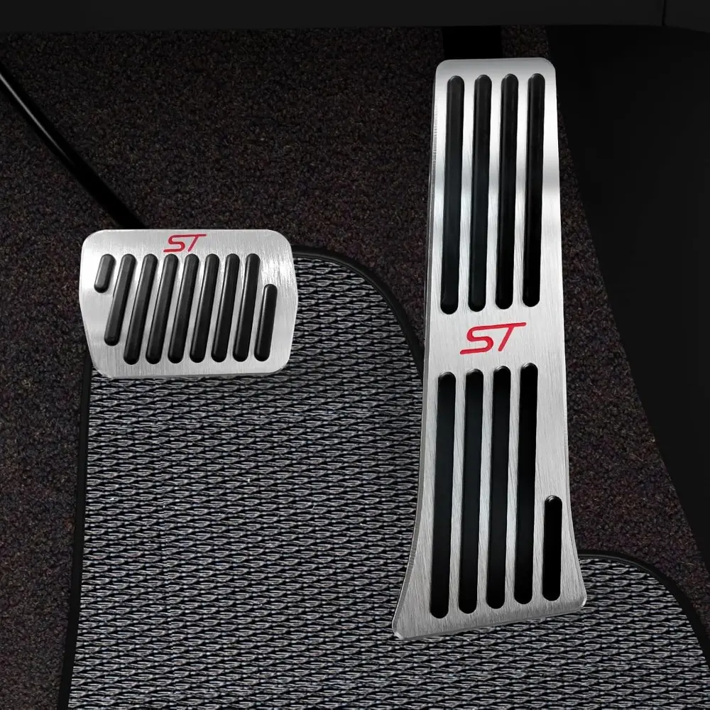 Aluminum Alloy Non-Slip Performance Pedal Set - Easy Install, No Drill Required, Rubber-Covered Accelerator & Brake Pedals for Ford Explorer 2020-2025 (2Pcs ST) Car Interior Accessory, Accelerator And Brake Pedals