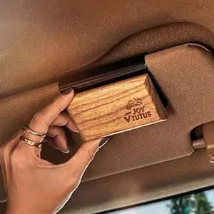 Joytutus Summervibes Wood Car Air Diffuser, Premium Wood Texture Sun Visor Clip-On Fragrance Set, Odor Remover Car Accessories, Universal Brown for Automotive Use