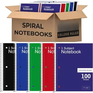 College Ruled Spiral Notebooks Bulk Spiral Bound Notebooks for Work 1 Subject Notebook 100 sheets 200 pages 8.5" x 11" (24 pack)