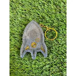 Gray Spaceship Shaker Keychain