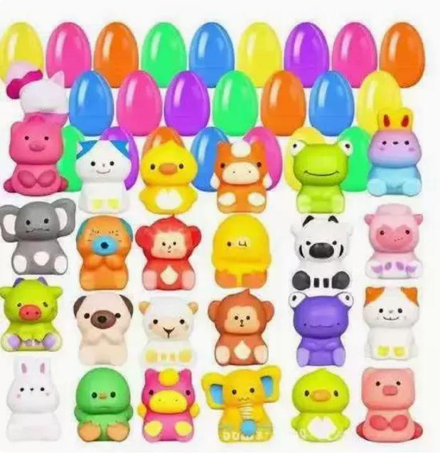 Prefilled Easter Eggs Toys and Stickers for Easter Egg Hunt, Filled with Toys Party Favors for Kids Boys Girls Easter Eggs Hunt, Basket Stuffers Fillers, Classroom Prize Supplies Kids Outdoor Pla