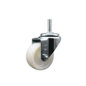 Service Caster SCC-TS20S314-NYS-34212 Nylon Swivel Threaded Stem Caster with 3 x 1.25 in. White Wheel & 0.75 in. Stem, Low Friction, Nylon Wheel, Stem Mount