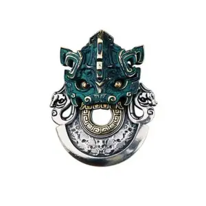 Taotie Talismanic Charm Pendant - Ferocious Wide-Mouth Beast Design, All-Direction Wealth-Gathering Symbol, Evil Spirit-Warding, Taoist Priest-Consecrated Fashion Costume Jewelry Accessory
