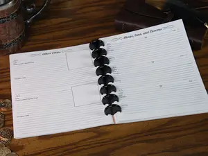 DM Journal TTRPG Campaign Planning Guide 8.5x7 inch Disc Bound Notebook for Organization Guided Planning System for D&D Pathfinder and Other TTRPGs