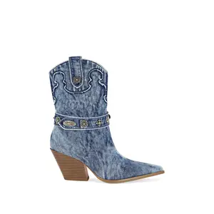 NEITH-DENIM BLOCK BOOTIE