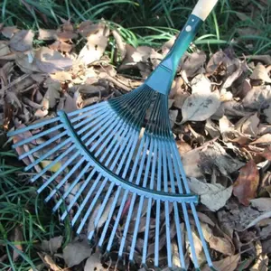 Garden Leaf Rake, Garden Rake, Bush Rake, Yard Garden Rake, Suitable for Lawn Grass Flower Bed Leaf Cleaning, Silver Color Weed Rake