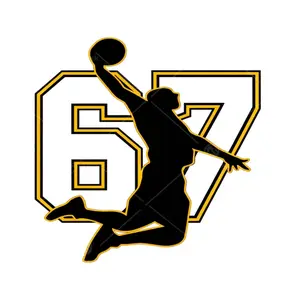 Gen Alphas Slang 67 Basketball 4 Pack Iron on Patches for Clothes Bags Slam Dunks Logo Applique DTF Transfer Iron on Decals for Fabric Crafting