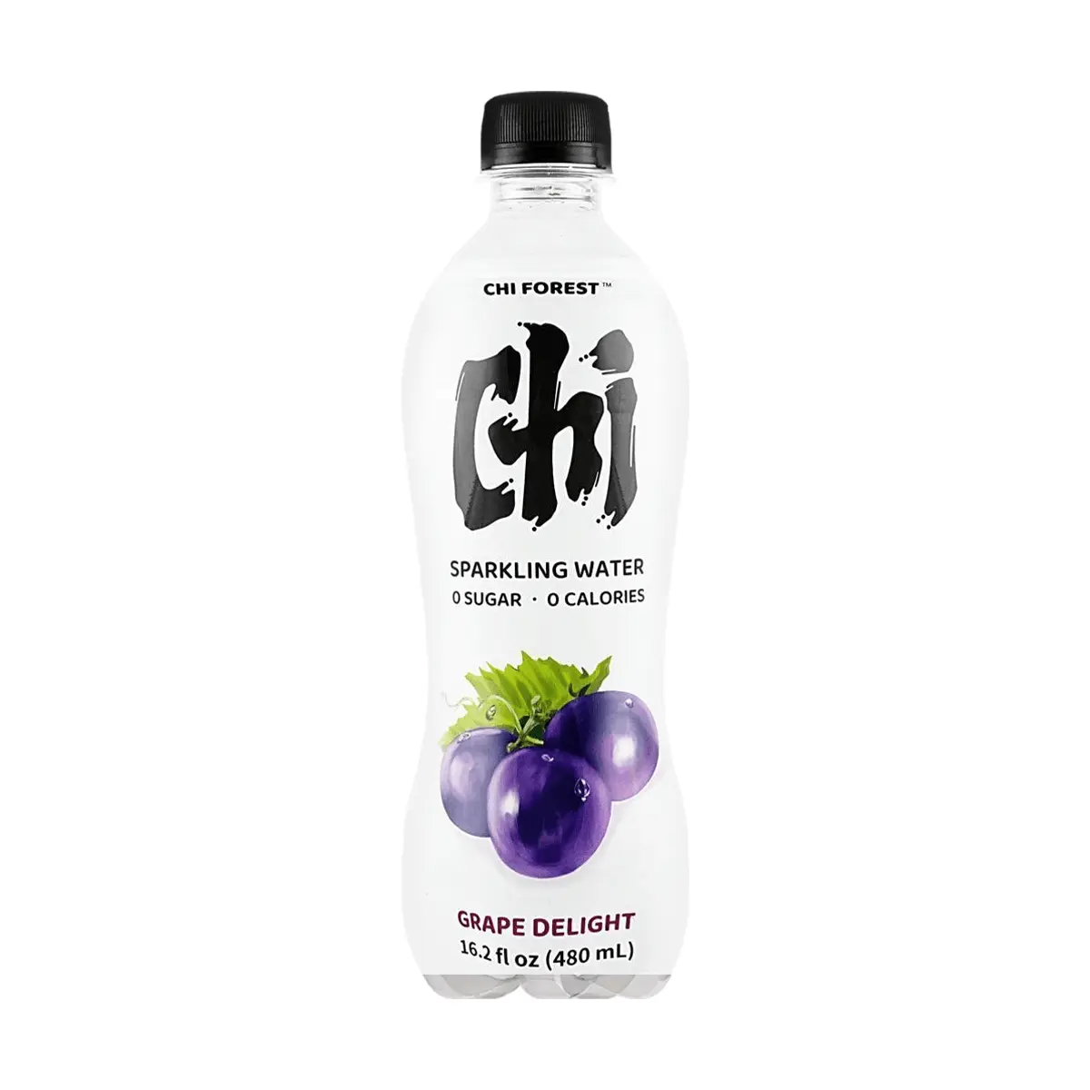 Chi Forest Sparkling Water - Black Grape Flavor, 480ml, Zero Sugar, Zero Fat, Zero Calorie, Healthy Hydration Drink