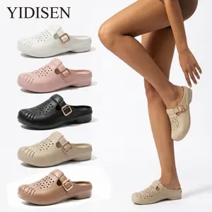 Women's Breathable Cutout Clogs - Casual Slip-On Mules for Summer