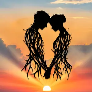 Couple Metal Art Wall Decor, Romantic Couple Sculpture, Home Garden Balcony Decoration, Unique Couples' Wall Art, Perfect Gift Idea