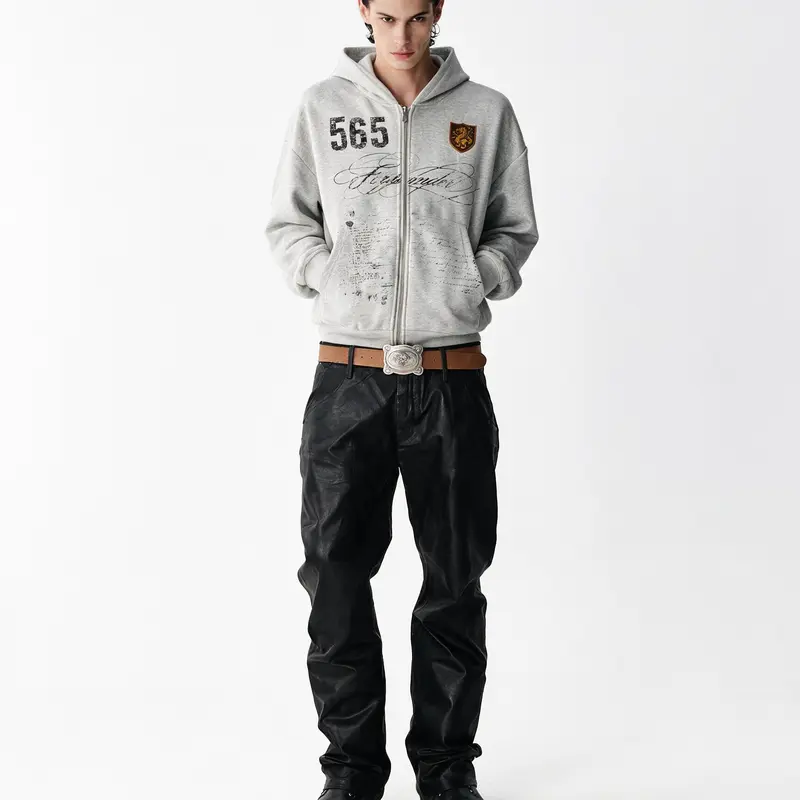 FDR Unisex Distressed Handwritten Script Graphic Sweatshirt, Vintage Washed Pullover Top with Streetwear Style