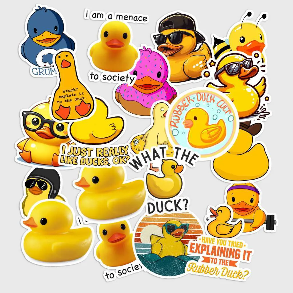 Rubber Duck Cook Sticker Sticker Pack 20 pcs Cute Rubber Duck Stickers, Cartoon Vinyl Decals ...