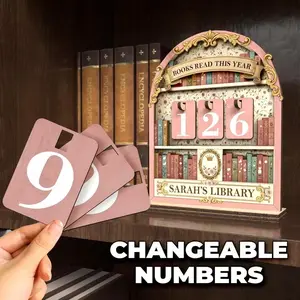 Annual Reading Book Counter, Reading Challenge Goal Tracker, Ideal Gift for Teachers Writers Librarians, Home Office Decor, Progress Tracking