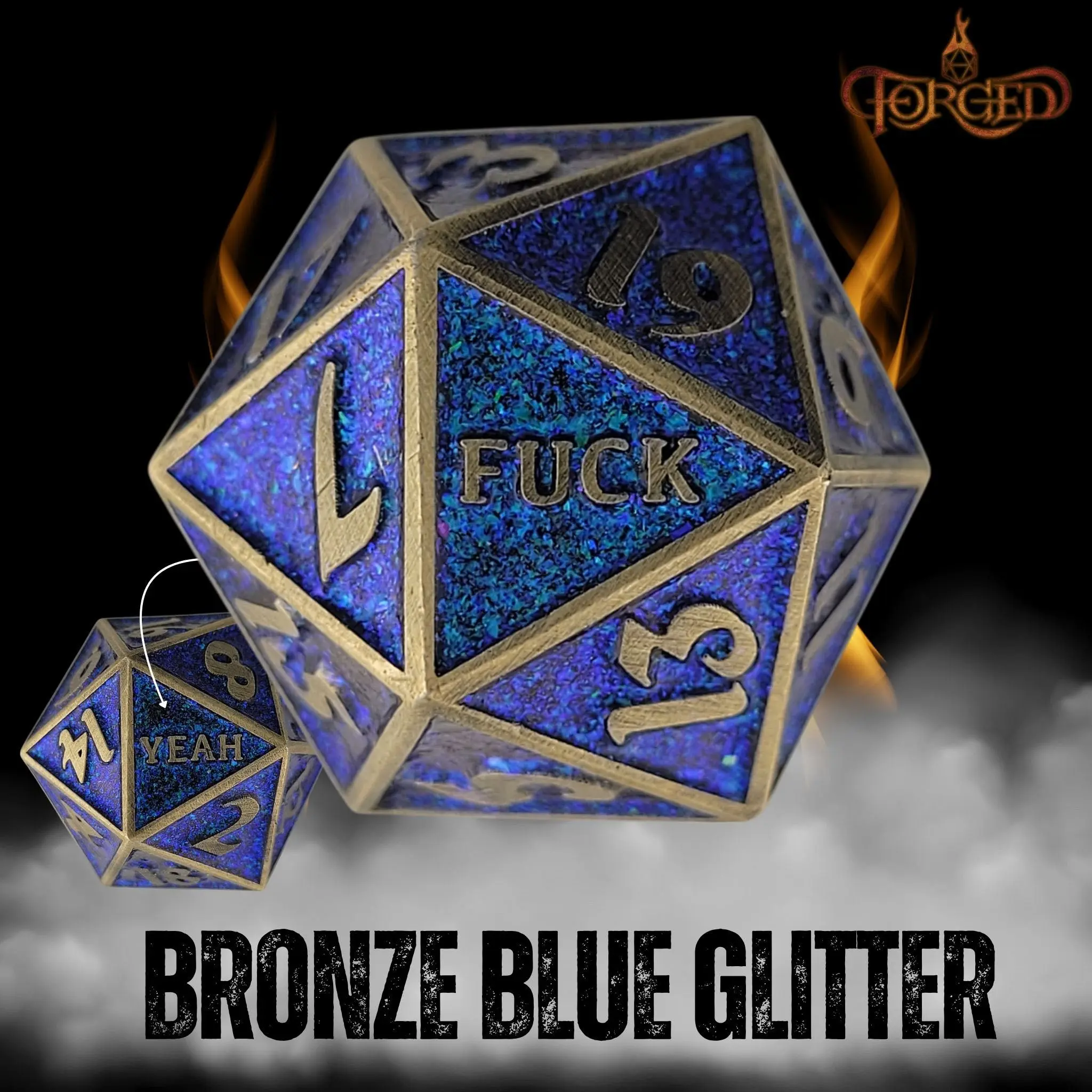 Fuck Yeah D20 Metal RPG Dice