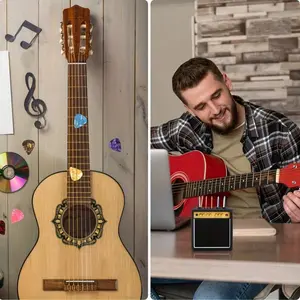 Guitar Pick Holder Box, Vintage Speaker Design, Portable Guitar Accessory Gift for Music Lovers, Ideal Choice for Musicians and Beginners