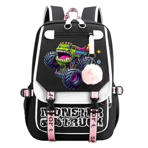 Monster Backpack Adult Men's and Women's Classic and Lightweight Backpacks Large Capacity Portable Outdoor Travel Daypack Bag -Black