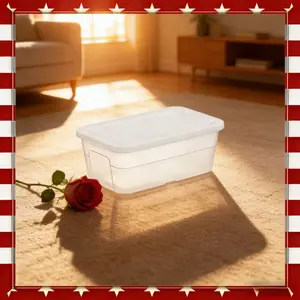 6qt Clear Plastic Storage Box White Stackable Bins with Secure Lids for Closet Shoe Pantry Office Organization Home Decor Must Have Items