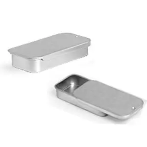 Metal Slide Top Tin Containers (Small) for Crafts Geocache Storage Survival Kit (Pack of 3)