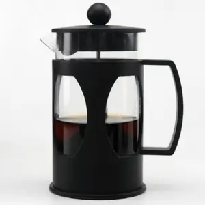 French Press Coffee Pot, Tea Infuser, Milk Frother, Home Filter Brewer, Cold Brew Coffee Maker, PP Plastic, Borosilicate Glass, Stainless Steel Mesh