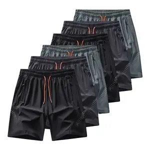 Men’s 6-Pack Technical Adjustable Pocketed Training Shorts, Lightweight Quick-Dry, with Secure Zipper Pockets, Drawstring, Ideal for Workouts, Outdoor Activities, Adjustable Men's Shorts, Pocketed Men's Shorts