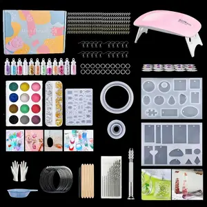 Handmade Kit, DIY Silicone Mold Set with UV Light, 329 Pieces, Resin Jewelry Casting, Pendant Earrings, Crafts, Gift, Jewelry Making Kit