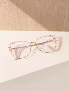 Women's Fashion Cat Eye Frame Eyeglasses, Casual Eyeglasses for Work, Daily Clothing Decor, Perfect for Student Daily Use