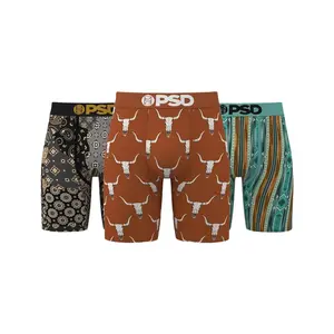 PSD Mens Western Boxer Brief 3 Pack - Standard Length 7 Inch Inseam, Soft and Breathable Poly Blend Fabric Sports