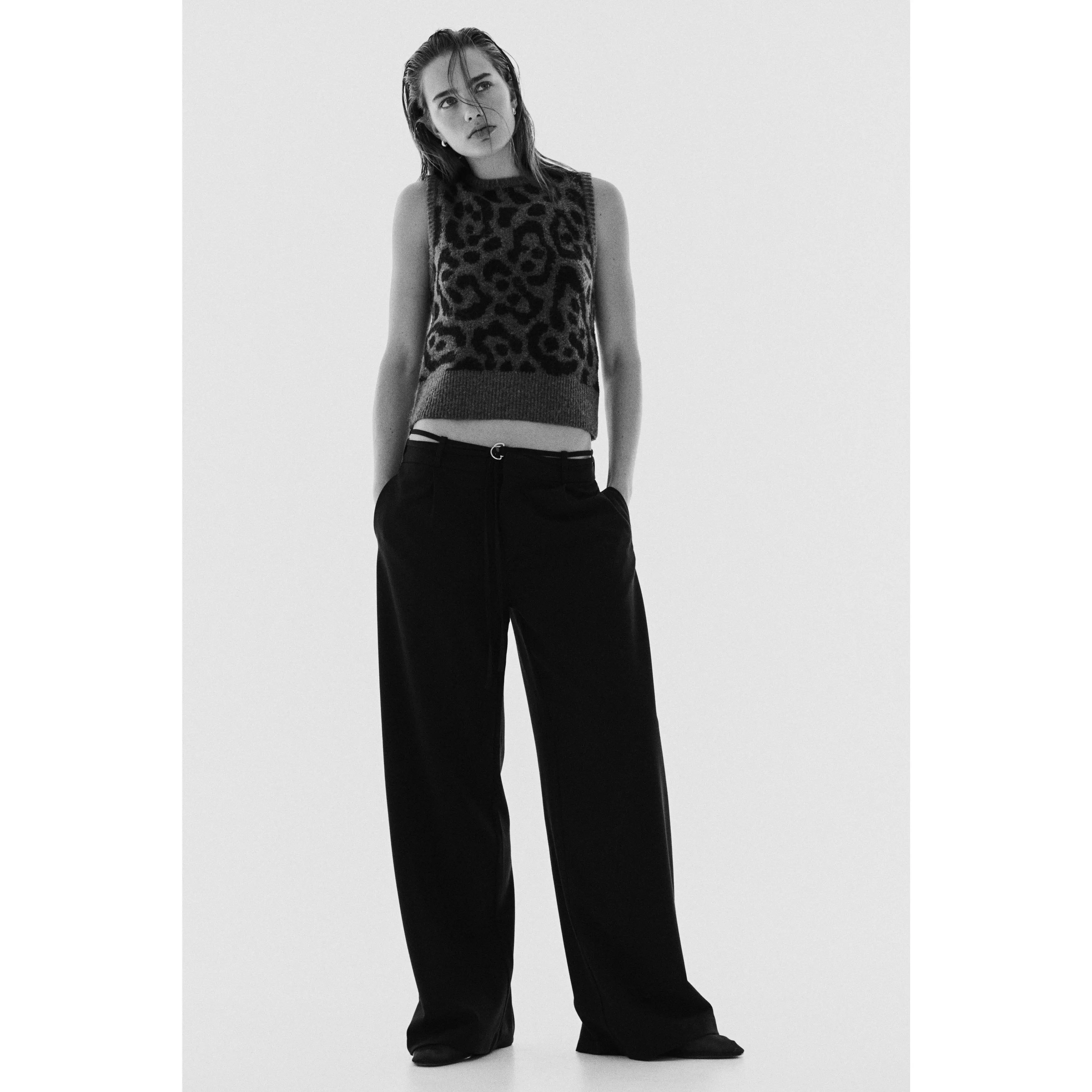 H&M Belted tailored trousers