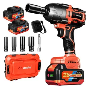 1/2 Large Torque Cordless Electric Impact Wrench, Pure Copper Brushless Motor, Torque 1200, Suitable for Car Repair and Construction Sites.