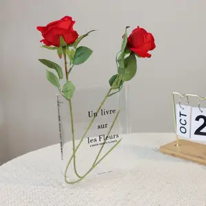 Elegant Acrylic Book-Shaped Desktop Vase, Perfect for Office Decor, Home Ornament (no Flowers Included), Stylish Desk Accessory, Clear Acrylic Vase