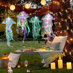 5/10 Multi-Color LED Jellyfish Chandeliers Battery-Powered 3 Lighting Modes No Plug Required for Outdoor Garden Festival Party Decoration Bedroom Room Lighting Set Ornaments Hanging Ornaments Hangable