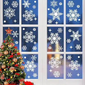 138Pcs Uorybwanai Christmas Window Stickers for Glass Xmas Clings Window Decals Snowflakes Xmas Decals Decorations Clings Stickers Generic