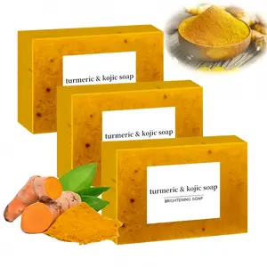 Lemon Turmeric Kojic Acid Soap - Gentle Dark Spot Remover for Face Acne Cleanser Cream Cleansing turmeric soap Face Facial Skincare Radiant Comfort