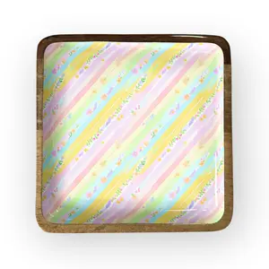 Spring Stripes 10" Square Tray