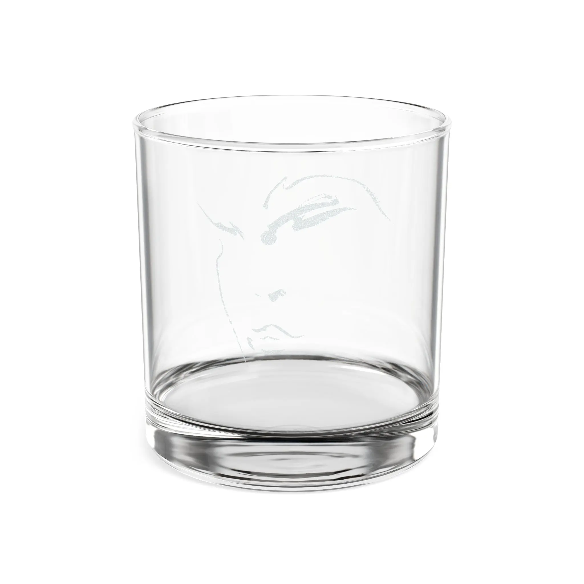 Engraved Whiskey Glass 10.5oz — Minimal Face Portrait Design
