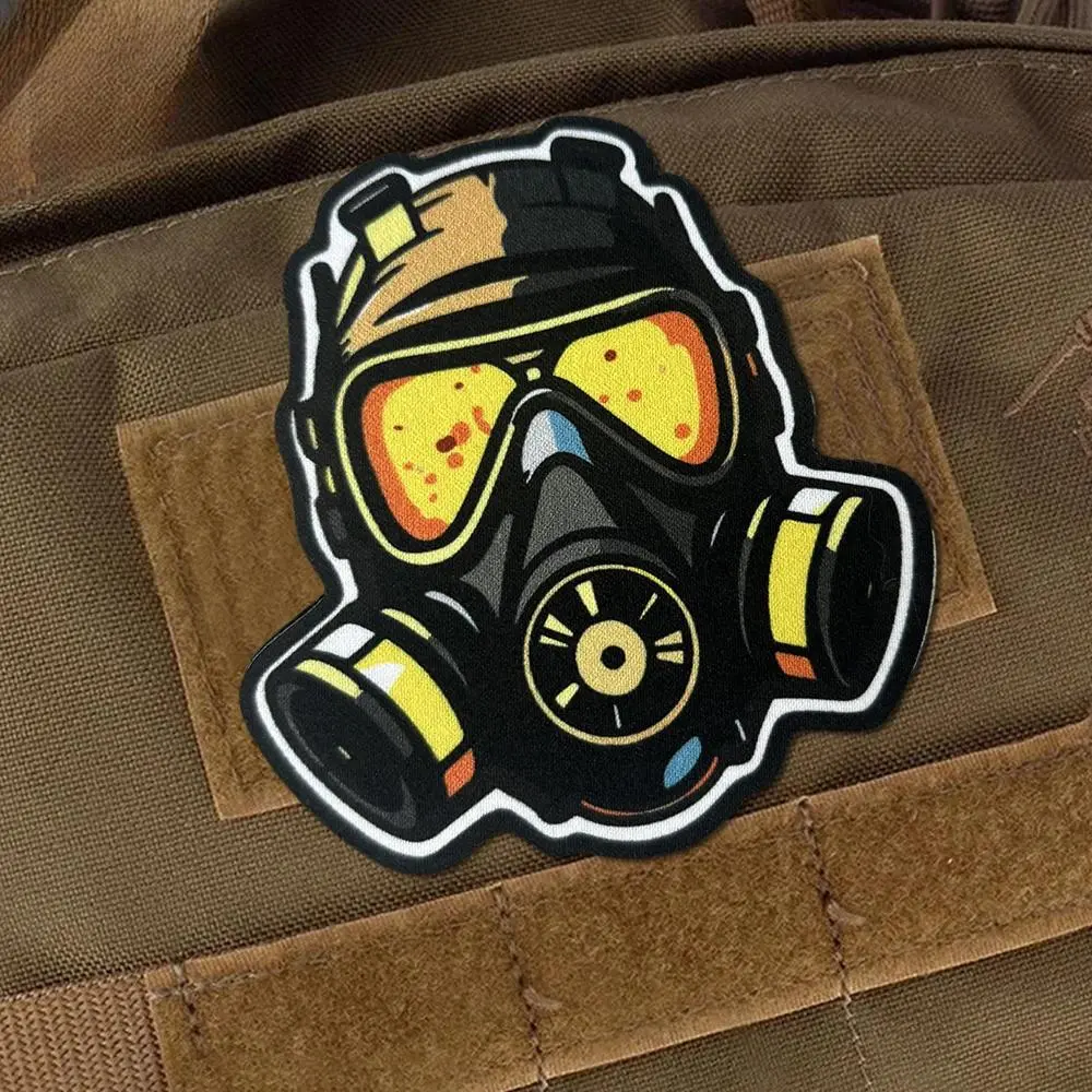 "Mask" Firefighters Tactical Patch Military Morale Badge Armbands Hook & Loop Patch for Backpack Jacket Vest Gear