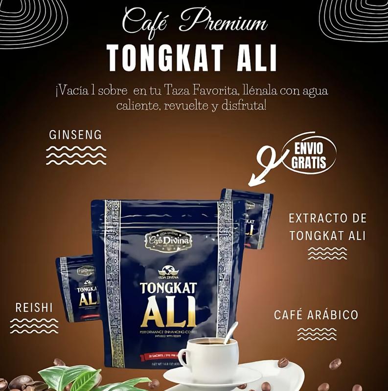 Tongkat Ali Performance Enhancing Coffee with 100% Organic Reishi Beverage Natural Ginseng Drink