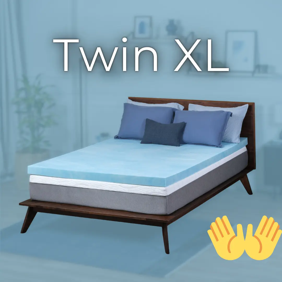 TWIN XL Sure2Sleep Gel Swirl Memory Foam Topper - High Density Cooling Foam, and Fiberglass Free