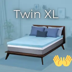 TWIN XL Sure2Sleep Gel Swirl Memory Foam Topper - High Density Cooling Foam, and Fiberglass Free